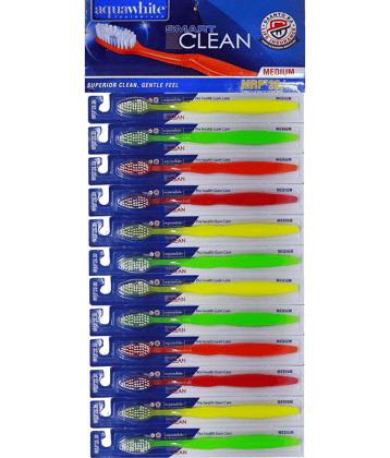 aquawhite Smart Clean Bristles Pack of 12 Toothbrush