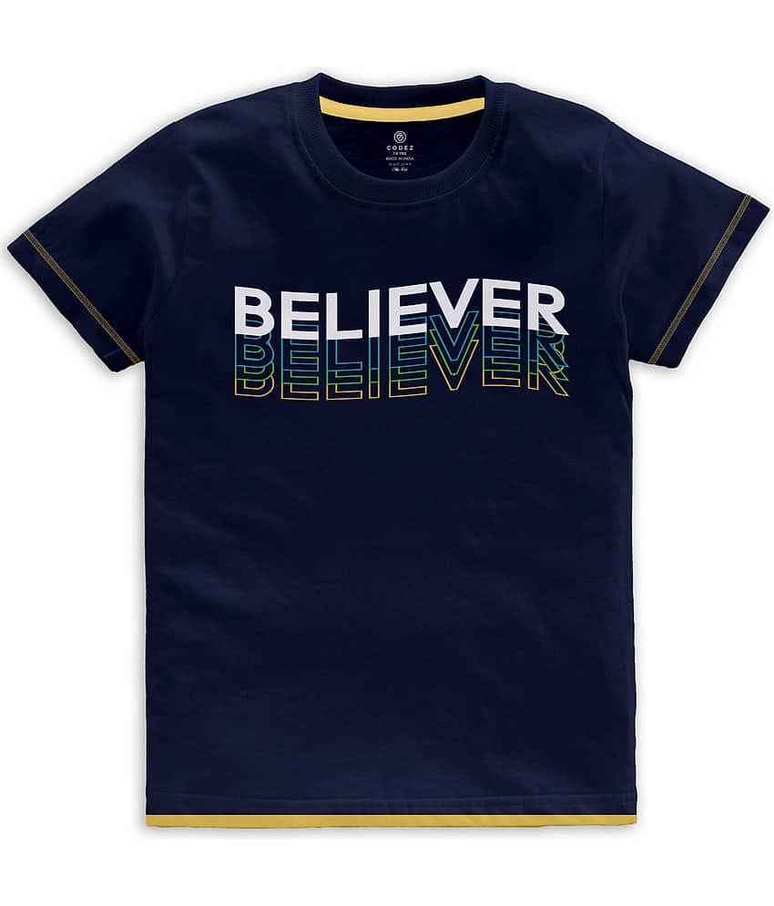 CODEZ Pack of 1 Boys Cotton Blend T-Shirt ( Blue )