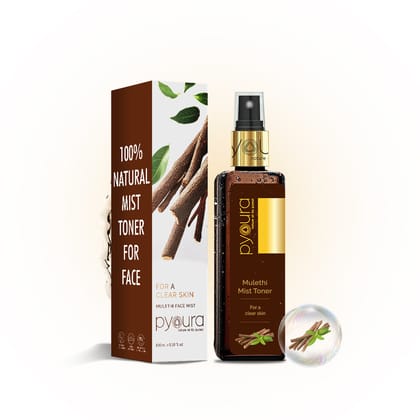 100% pure extract of Mulethi <h4> For a clear skin<h4> <h6> Alcohol Free, 100% natural, easy-to-use mist spray Mulethi toner<h6>-100 ml
