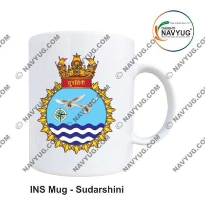 Chugh's Navyug INS Sudarshini Mug (350ml) | Premium Ceramic Crest Print | Defence Memorabilia