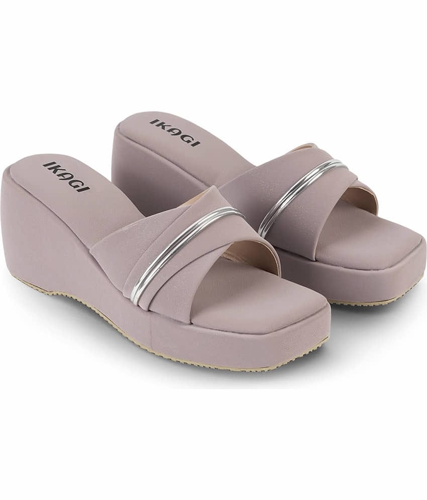 IKAGI Beige Women's Slip On Heels