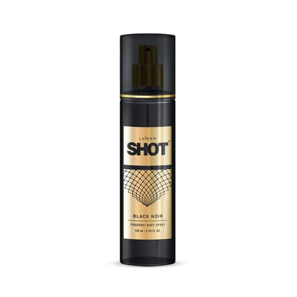Layer'r Shot Black Noir Body Spray For Men - 2 x 135ml | Long-Lasting Premium Fragrance with Exotic Notes | Perfect For Body & Clothes | Ideal For Men