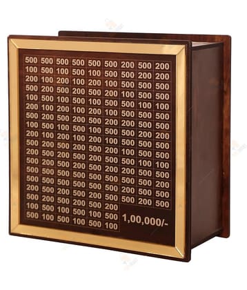 Midastra Engineered Wood Brown Madagascar Piggy Bank ( Pack of 1 )