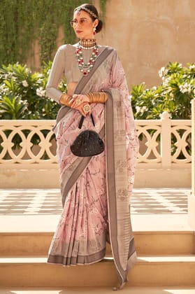 Pink Viscose Silk Saree Pink Viscose Silk Saree