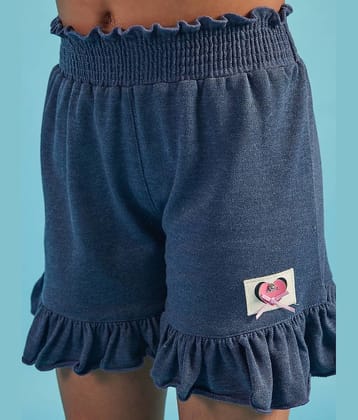 PAMPOLINA Pack of 1 Girls Cotton Blend Shorts ( Blue )