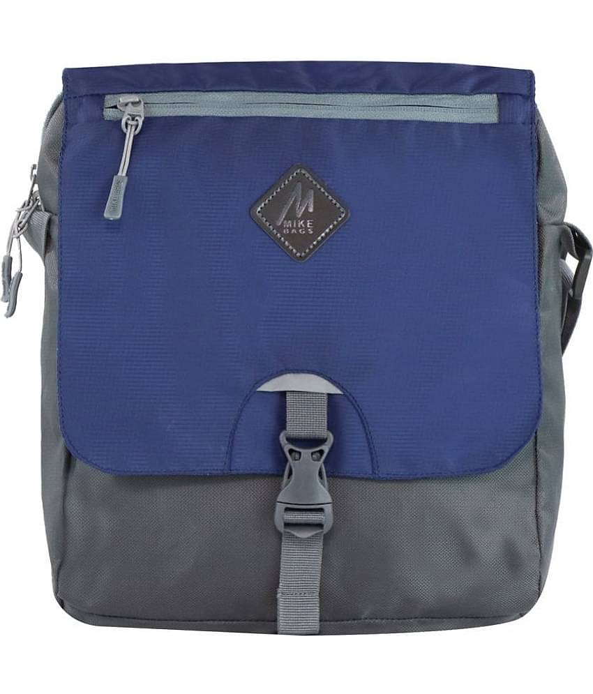 MIKE Blue Polyester Casual Messenger Bag