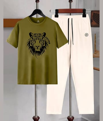 AUSK Green Cotton Blend Relaxed Fit Men's Tracksuit ( Pack of 1 )