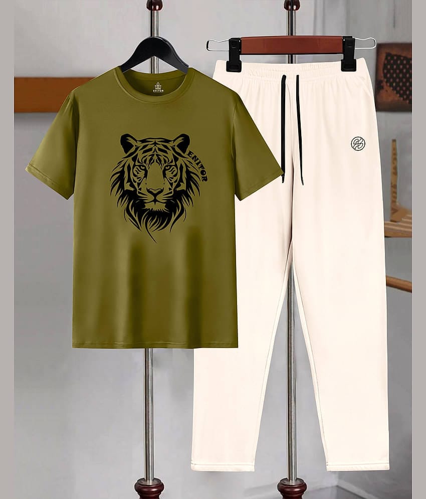 AUSK Green Cotton Blend Relaxed Fit Men's Tracksuit ( Pack of 1 )