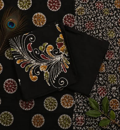 Handcrafted Batik Print 3 Piece Unstitched Cotton Suit set