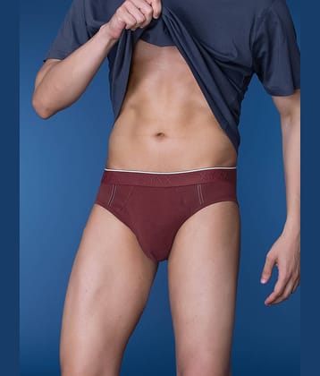 XYXX Pack of 1 Cotton Briefs For Men's ( Maroon )