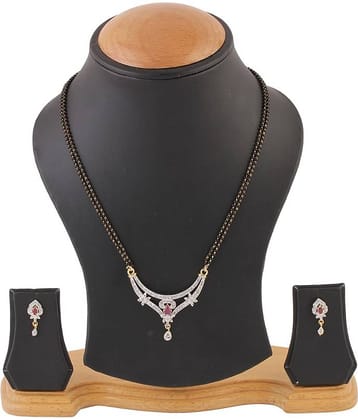 Youbella Silver Alloy Mangalsutra Set With Chain