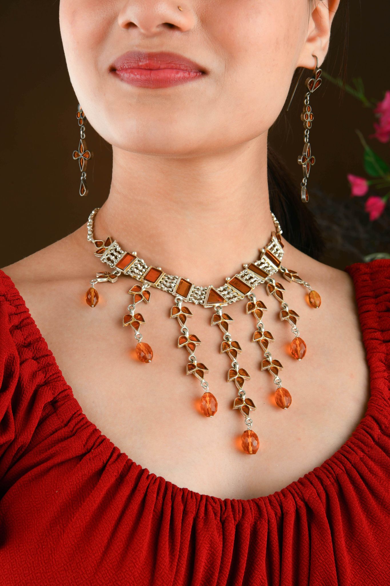 The Sunny Yellow Glass Necklace Set