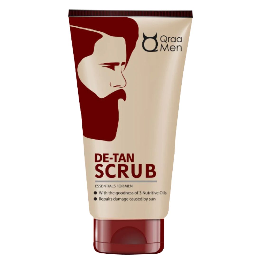 Qraa Men De-Tan Scrub For Men, Skin Brightening & Lightening, Blackhead & Dirt Removal, Tan Removal Face Scrub - 100gm