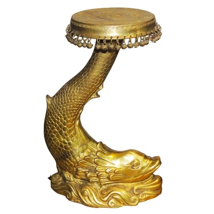 Brass Stool for God Idol - Handcrafted Puja Stand, Height : 20 Inch (BSMAS501 A)
