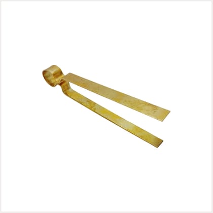 Chimta and Wick Adjuster Combo - Brass - Small Chimta for Diya - Thiri Thundi Stick - Vilakku Kambi - Pooja Tools - Wick Tool - Traditional Oil Lamp Accessories for Pooja, Aarti, and Rituals