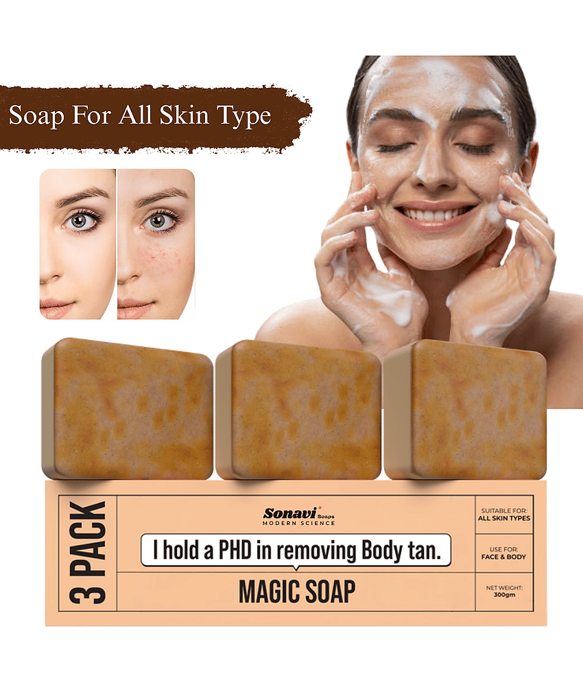Sonavi Skin Whitening GHARSOAP Soap for All Skin Type ( Pack of 3 )