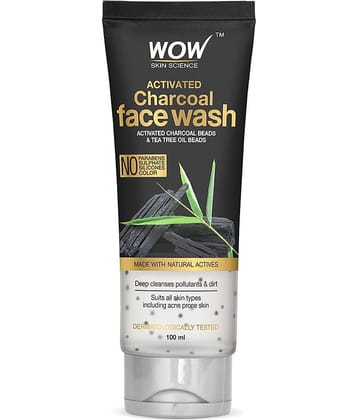 WOW Skin Science Activated Charcoal Face Wash Tube - 100 mL