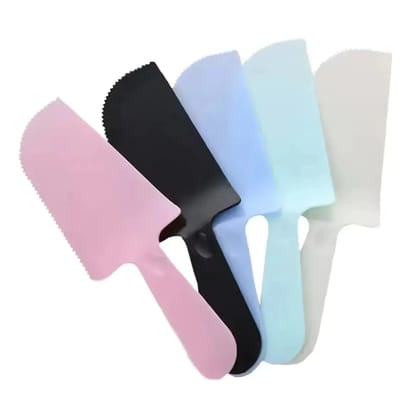 50 Pcs Disposable Plastic Cake Knife Teethed Shape