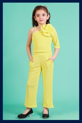 Girls Yellow Co-Ord Set  [GCS-7792] (2-10Years)-5-6Y (Size - 26) / Scuba