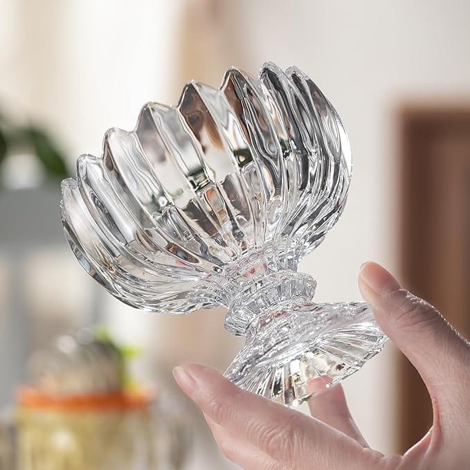 Ice Cream Bowls | Crystal Glass Cups | Sweets Serving Bowls use for Desserts, Milkshak, Fruit, Falooda, Coffee and Pudding Nuts | Pack of 6 |