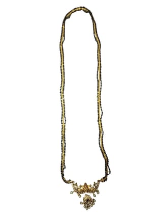 Sleek Black Beaded Necklace Set