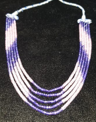 Semi precious stone 5layered 4mm stone necklace