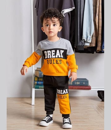 Billyball Pack of 1 Unisex Cotton T-Shirt & Pants Set ( Yellow )