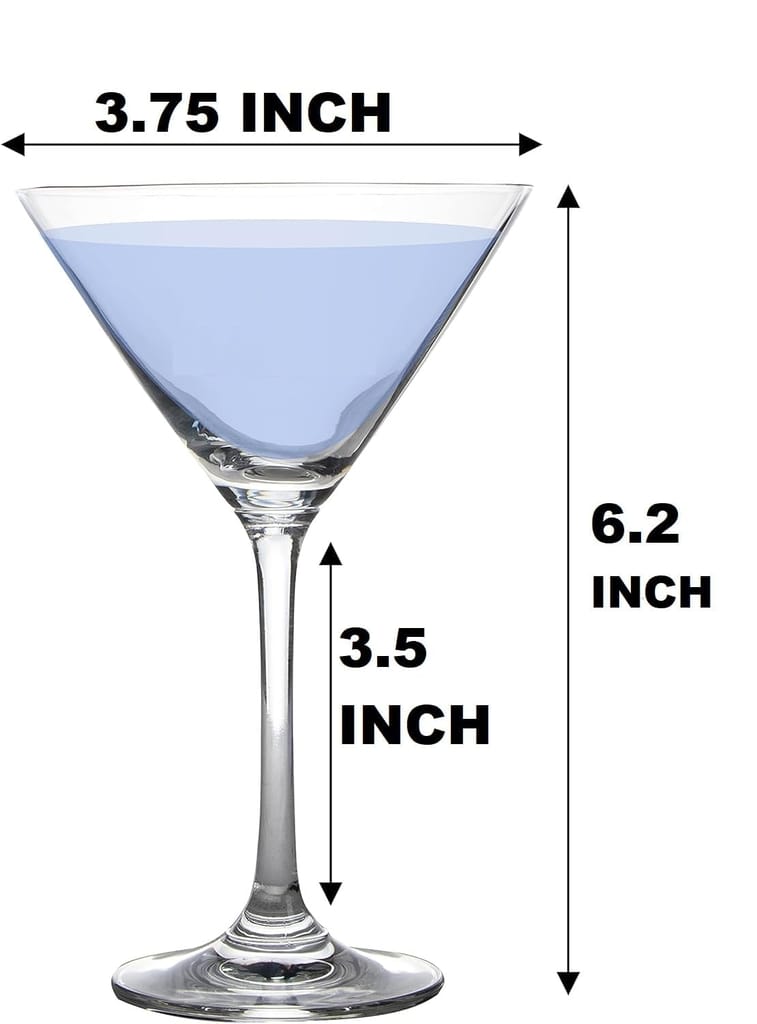 Martini Glasses Martini Cocktail Glasses with Stem, Reusable Cocktail Glasses for Bar, Margarita, Whiskey, Gin, Tequila, BPA-Free, Dishwasher-Safe, Clear (160 ML)