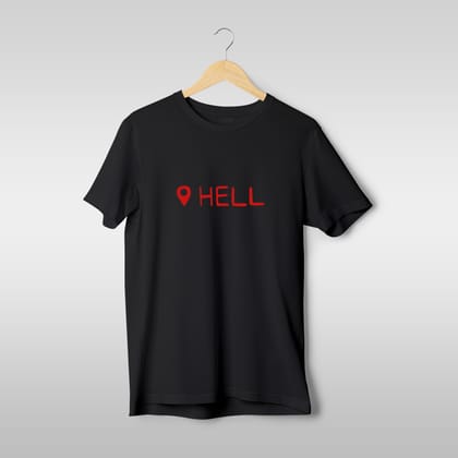 Hellish Horizons Regular Fit T-Shirt-S / Black / 160 GSM