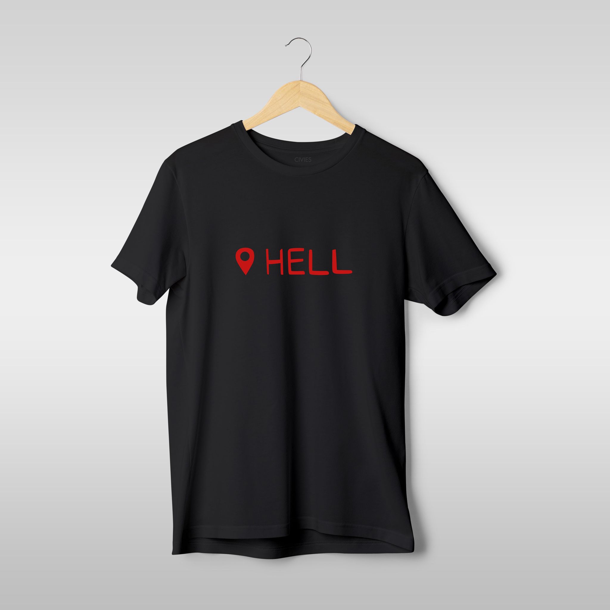Hellish Horizons Regular Fit T-Shirt-S / Black / 160 GSM