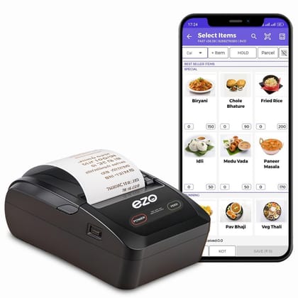 EZO 58mm 2 Inch Printer + 1 Year Free Software Subscription Direct Thermal Billing Machine for Retail Shop with USB & Bluetooth Connectivity and Rechargeable Battery Includes 5 Rolls, QR Review Standy EZO 58mm 2 Inch Printer + 1 Year Free Software Subscr