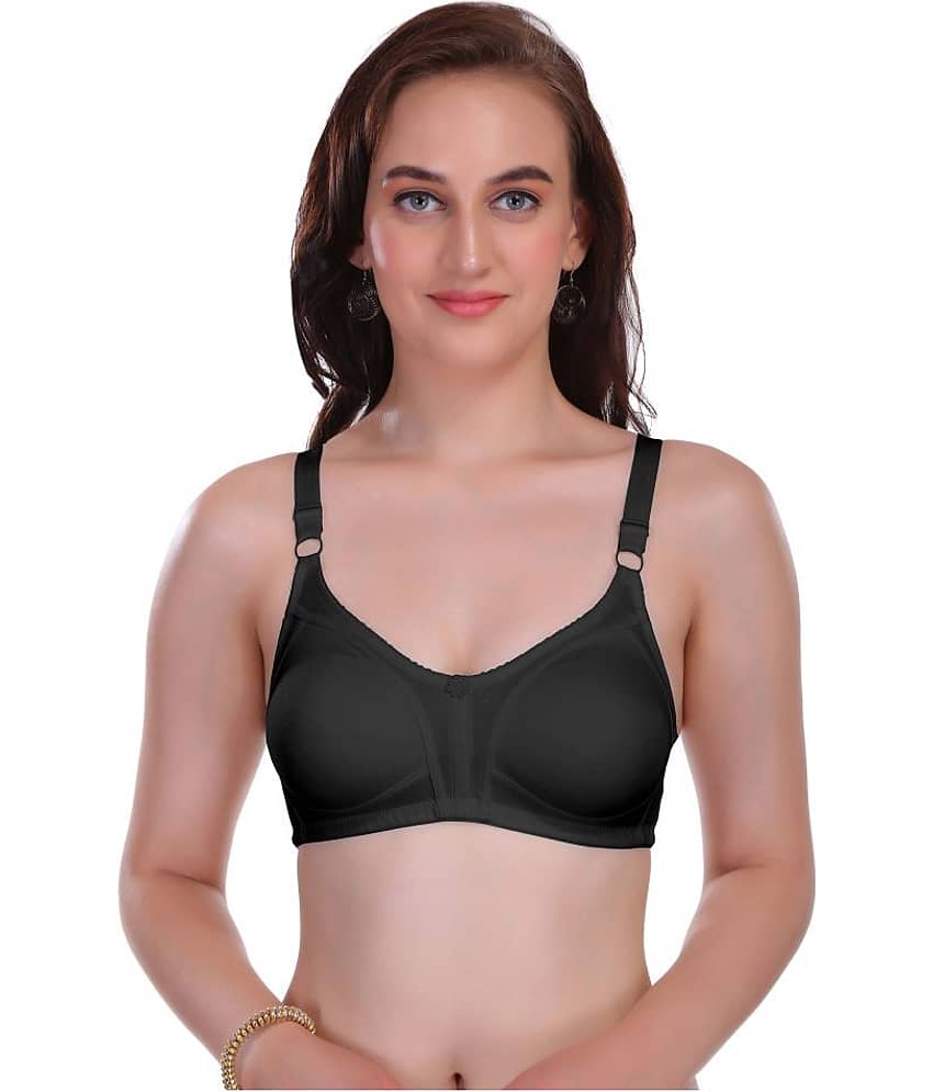 Eve's Beauty Poly Cotton Seamless Bra - Black