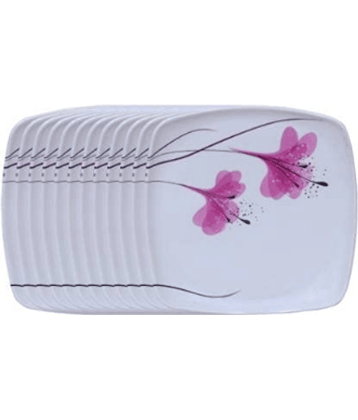 Carnival 12 Pcs Melamine White Half Plate