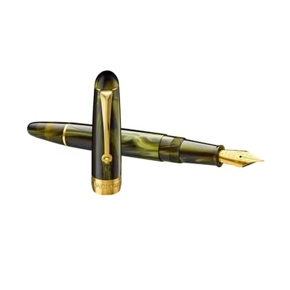 Penlux Masterpiece Delgado Fountain Ink Pen | Moss (Green) Body | Piston Filling | No. 6 Jowo Nibs-Medium