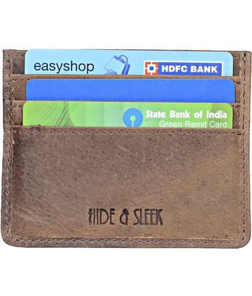 Hide&Sleek RFID Protected Hunter Brown Leather Atm Card Holder