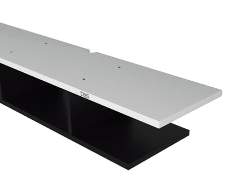 DAS Volker High Strength & Durable TV Entertainment Unit Stand with Set Top Box Stand for Living Room Black & White Large (Ideal for up to 55") Screen (Engineered Wood)