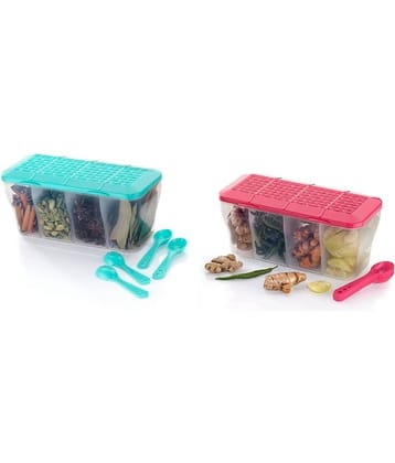 Analog Kitchenware Dal/Masala/Vegetable Plastic Multicolor Pickle Container ( Set of 2 )