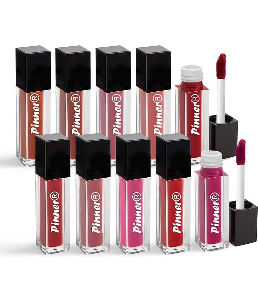 Pinner Multi Color Shade Long Lasting Matte Lipstick (Set of 10)