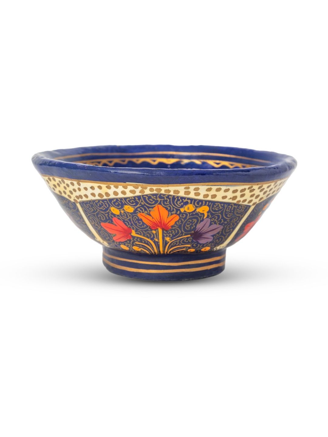 Paper Mache Bowl: Sapphire Bloom