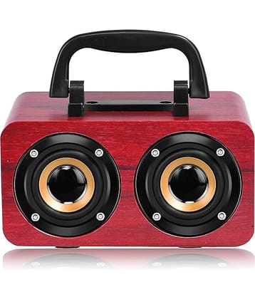 Walrus WL-BOOMBOX-WOOD 6 W Bluetooth Speaker Bluetooth V 5.3 with USB,SD card Slot,Aux,3D Bass Playback Time 10 hrs Brown