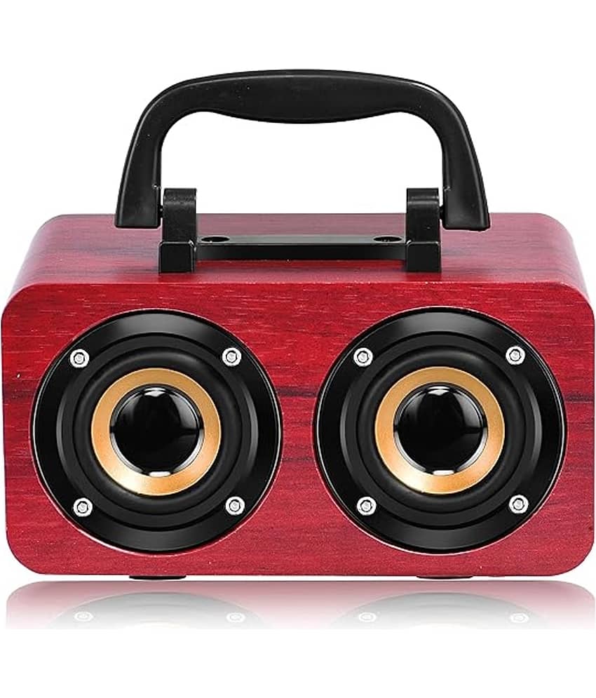 Walrus WL-BOOMBOX-WOOD 6 W Bluetooth Speaker Bluetooth V 5.3 with USB,SD card Slot,Aux,3D Bass Playback Time 10 hrs Brown