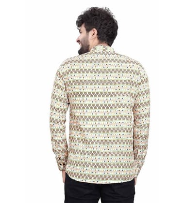 Men's Cotton Blended Printed Full Sleeve Shortkurta (Multicolor, XL)-PID53467