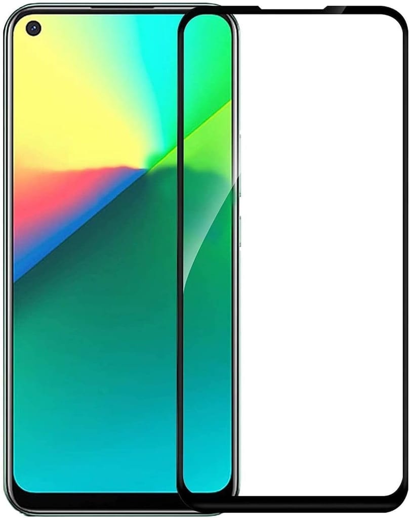 PLUGTECH Advanced Tempered Glass With Anti-Explosion 9H Hardness Edge-To-Edge Coverage Screen Guard for Realme 7I