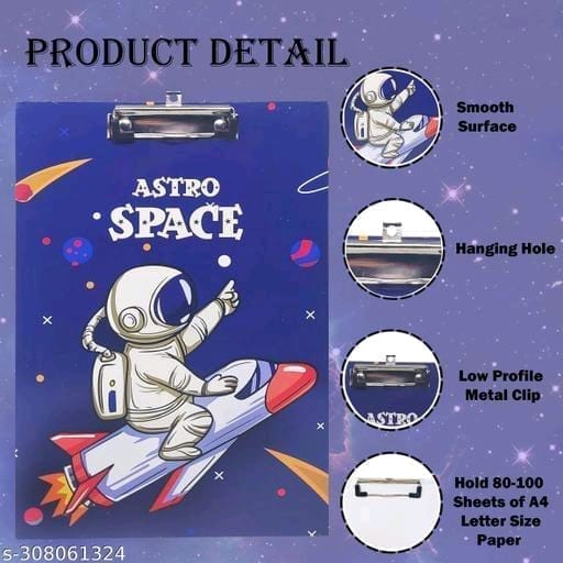 Space theme astronaut design hardboard clipboard