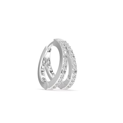 Zirconia twin hoop - Pair-Rhodium
