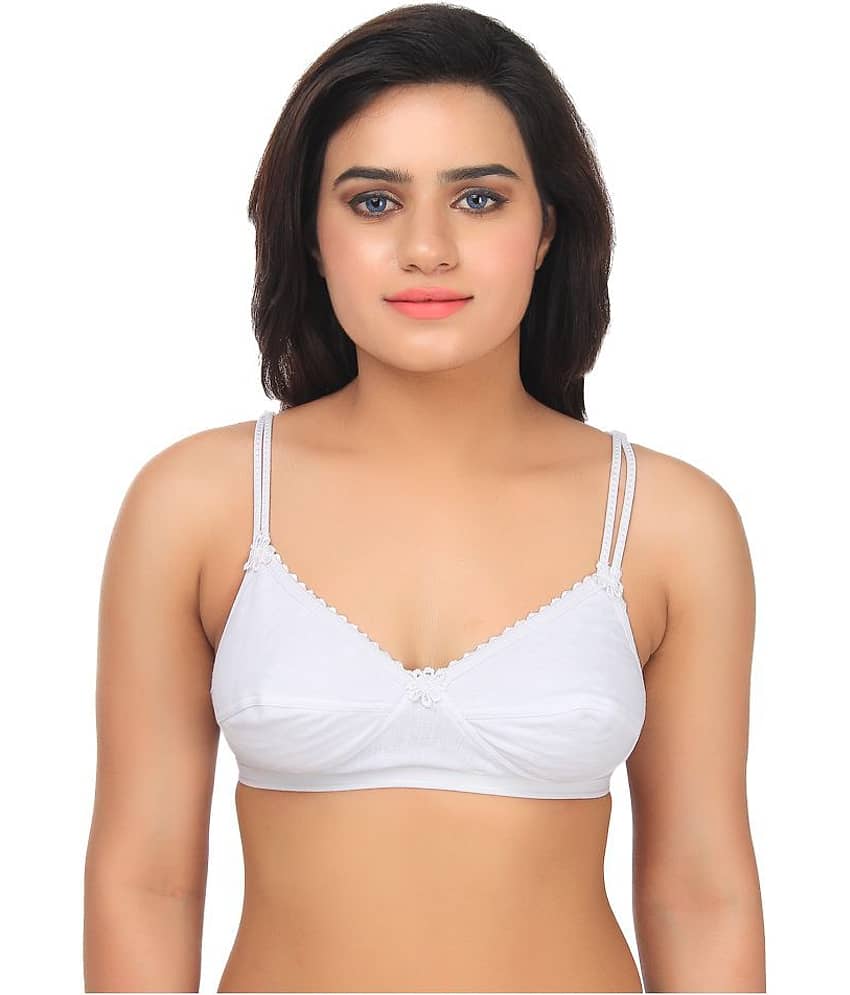 TCG Cotton Non Padded Women's Bralette Bra ( White )