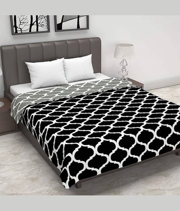 DIVINE CASA Double Polyester Black Abstract Dohar