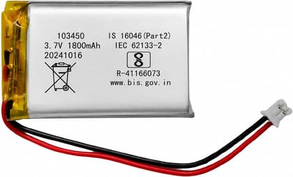 NOVEL 3.7V 1800mAh Lithium Polymer Rechargeable Battery Model 103450 | Compatible with Bluetooth Headsets, Speakers, GPS Devices, Security Cameras and Portable Electronics