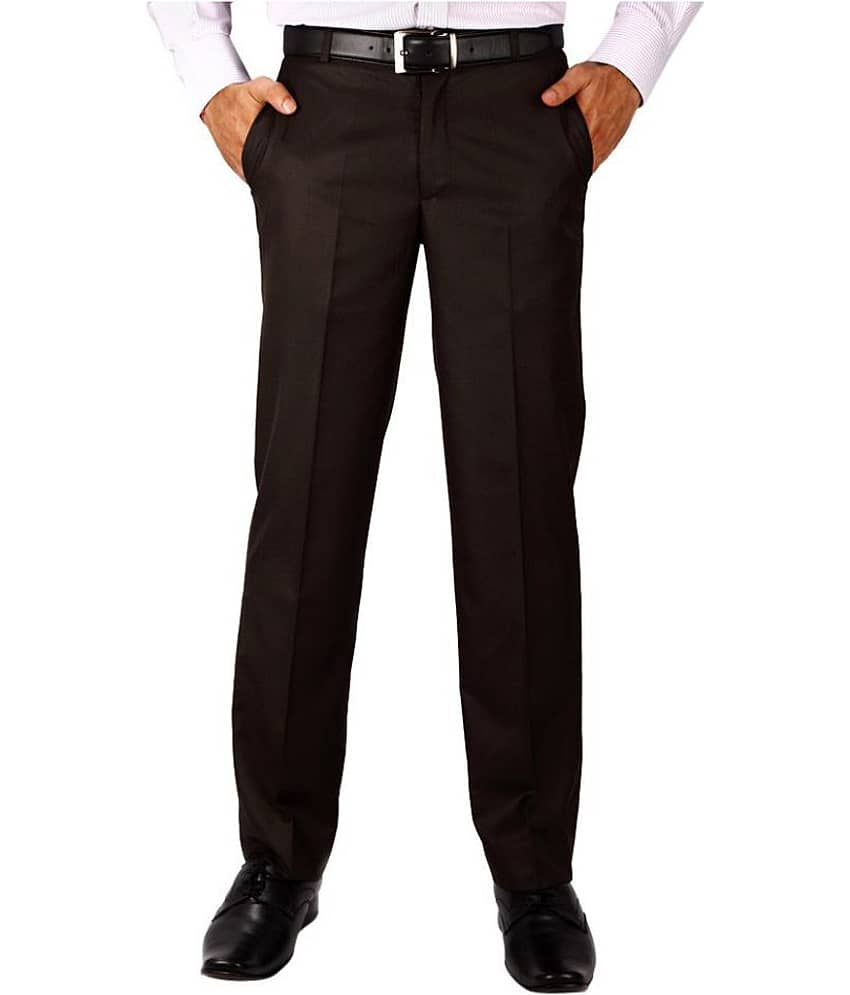 Inspire Clothing Inspiration - Brown Polycotton Slim - Fit Men's Formal Pants ( Pack of 1 )