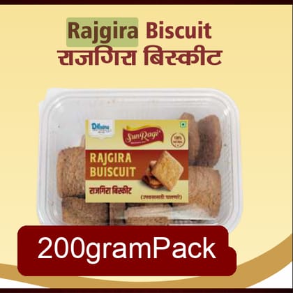 SunRagi Rajgira Biscuits, 200g Family Pack | Crunchy, Gluten-Free Amaranth Cookies | Healthy High-Protein & Fiber Snack
